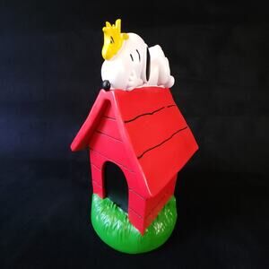 Peanuts Snoopy and Woodstock on Doghouse 12″ Tall Garden Statue Figure Rare